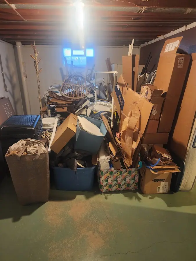 Roll-off dumpster container at job site for 15 Yard Dumpster Rental in Campbell